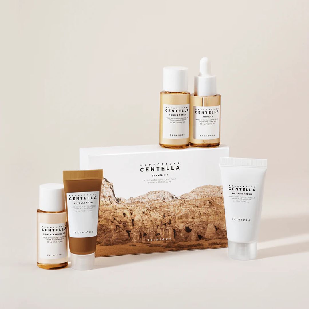 Skin1004 Madagascar Cenella 5 Products Travel Kit (Cleansing Oil + Foam + Toner + Ampoule + Cream)